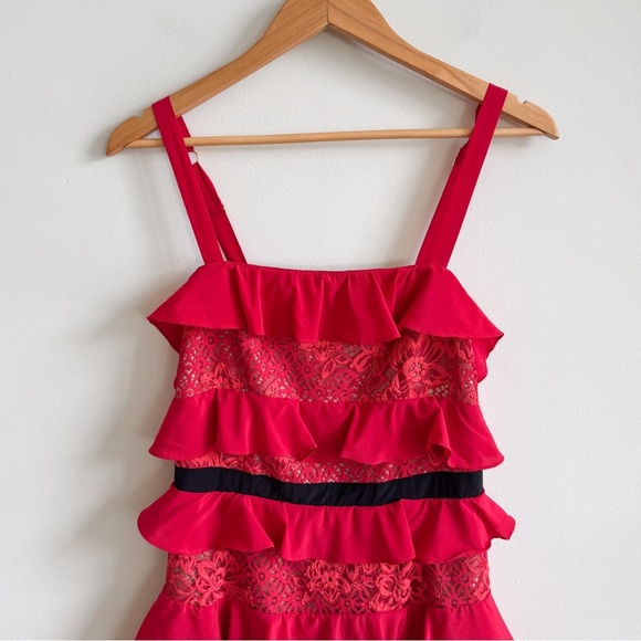 New! FOR LOVE & LEMONS • Chianti Tank Mini Dress in Red Hot - Picture 3 of 14